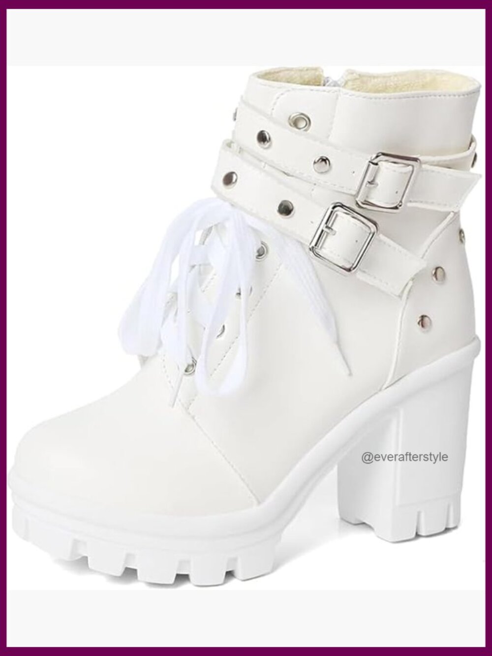 Goth Platform Boots Chunky Heel Ankle Booties Punk Buckle Gothic Boot with